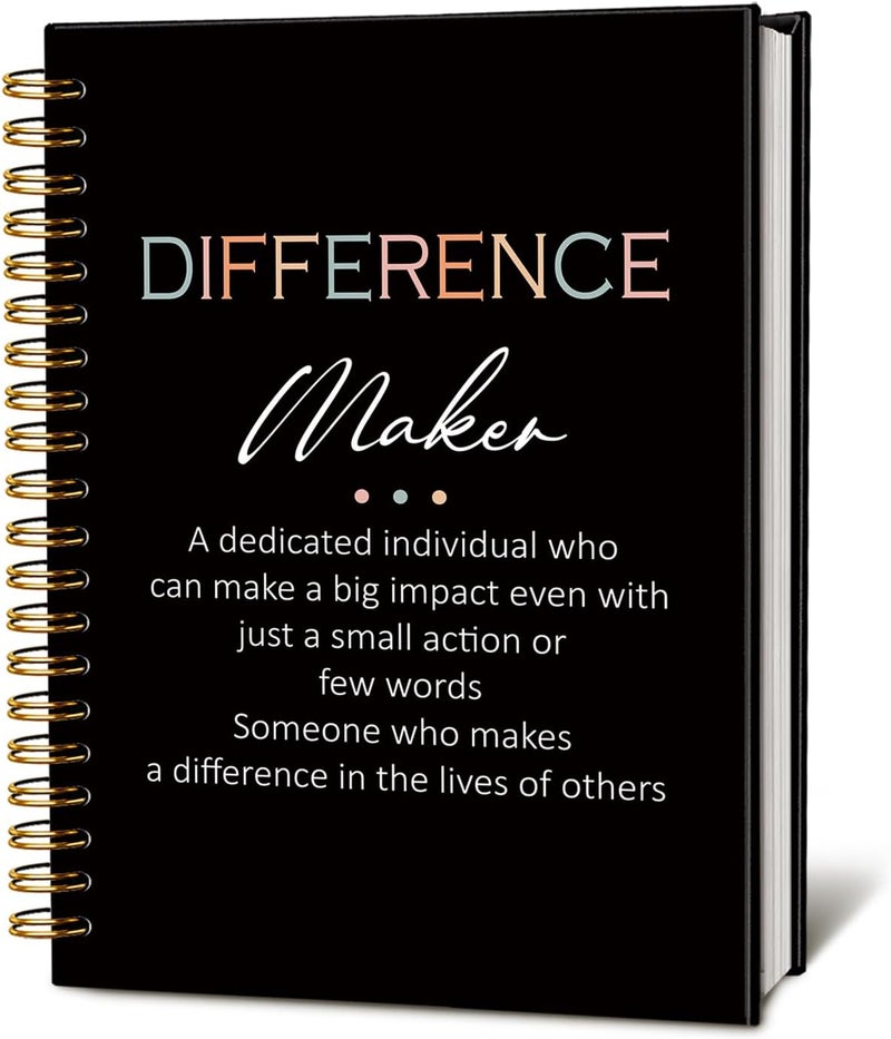WLIANG Difference Maker Gift Notebook Journal, Boss Gifts, Appreciation Gifts for Coworkers Teacher Mentor Boss, Coworker Gifts, Thank You Gifts for Women Men Hardcover Spiral Notebook 5.5x8.3 Inch - Image 1